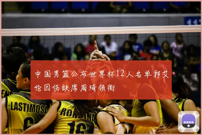 中国男篮公布世界杯12人名单郭艾伦因伤缺席周琦领衔